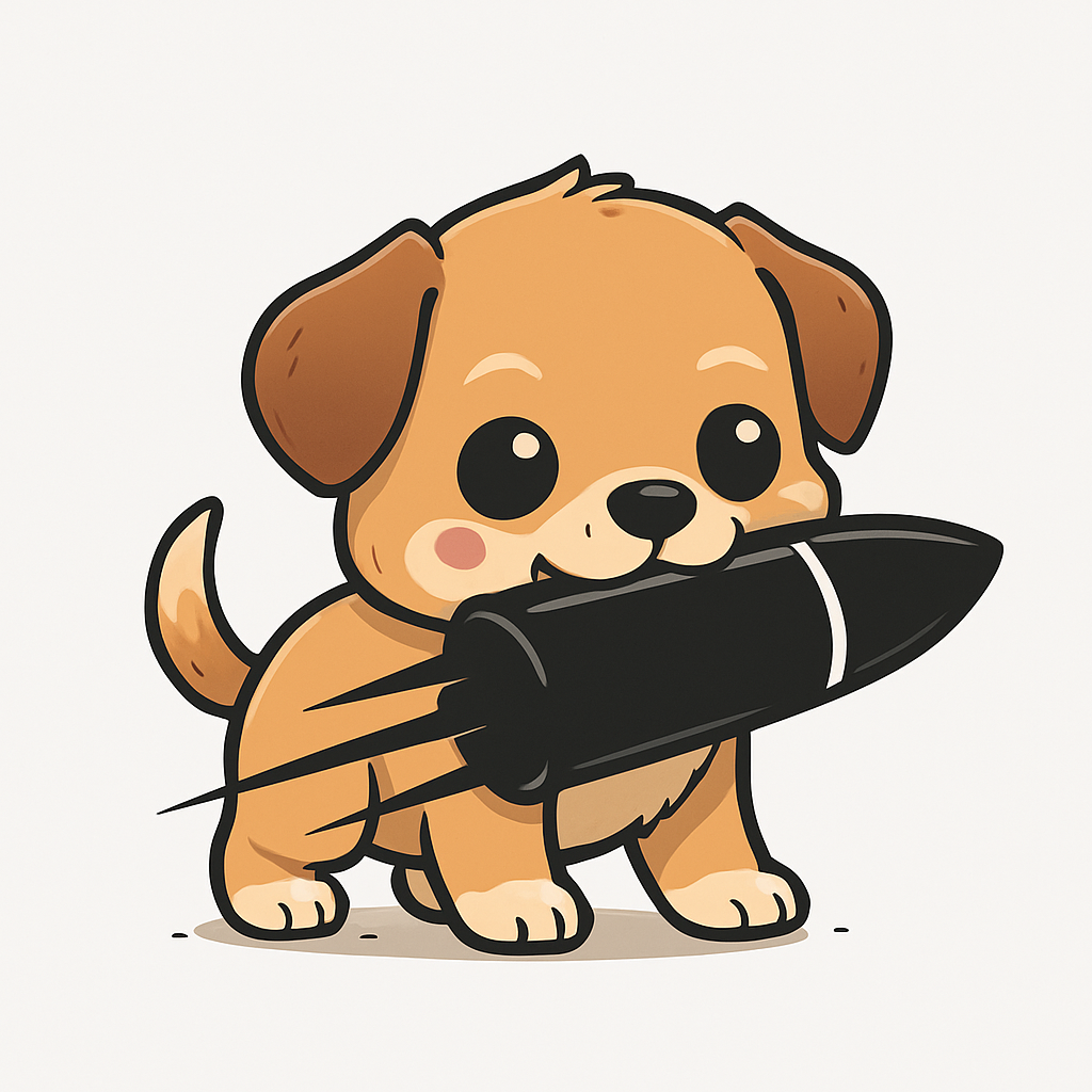 Cute Dog on Rocket